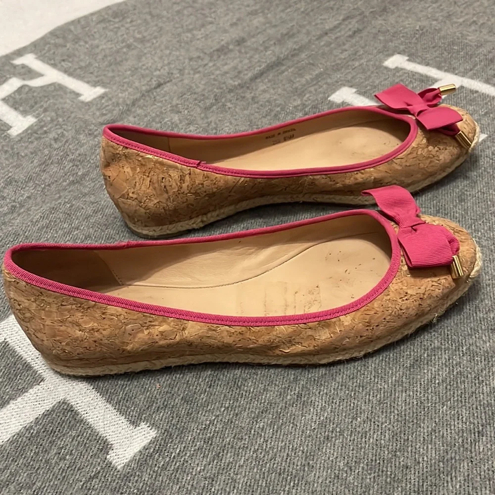 Kate Spade Valerie Pink Bow Flats Preppy Coquette Summer Coastal Minimalist